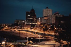 Memphis skyline at night